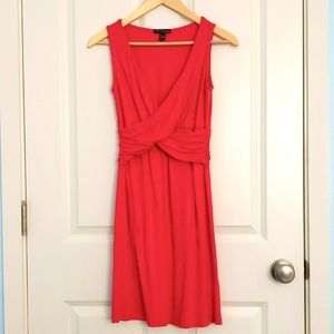Red faux wrap dress